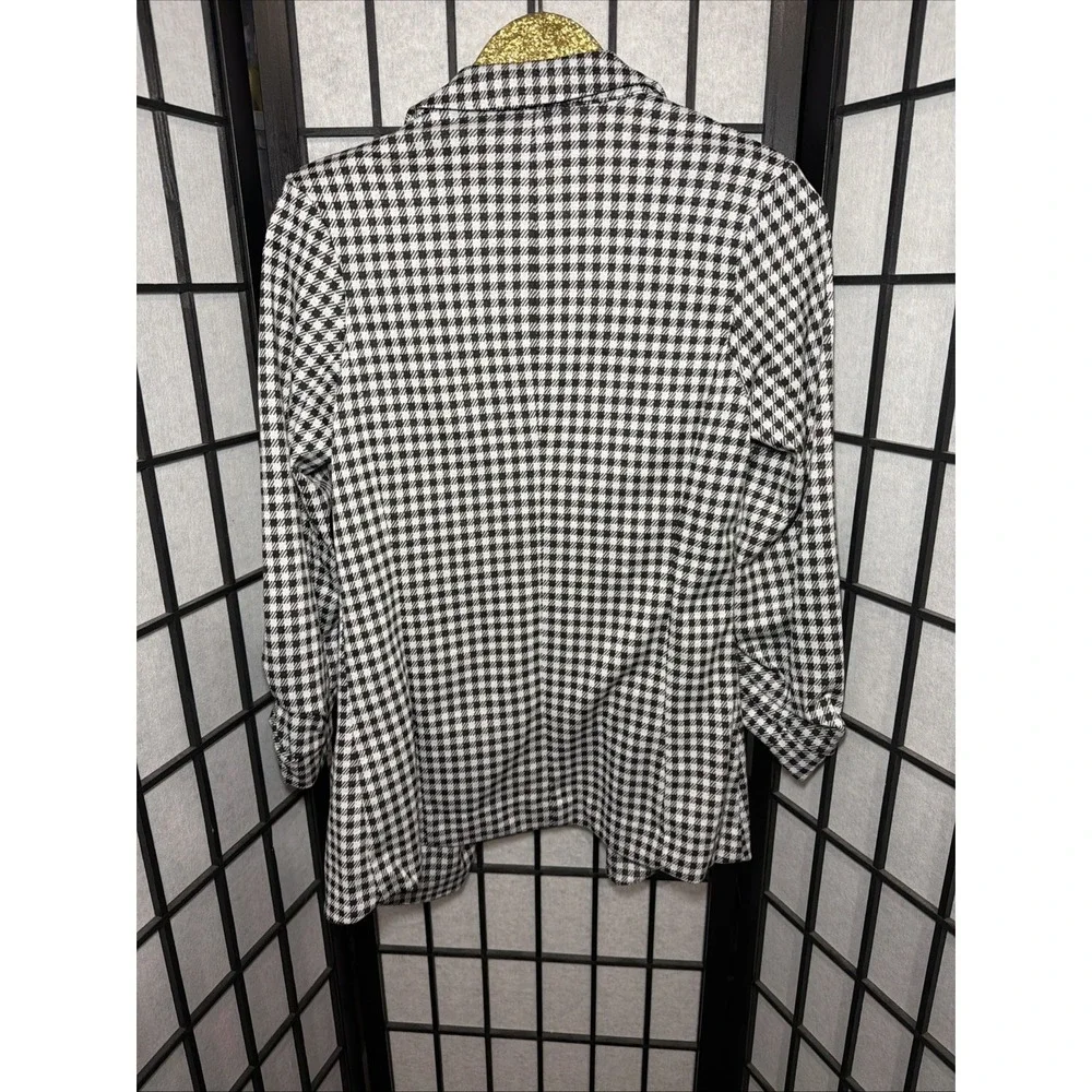 Philosophy‎ Womens Sz Small Blazer Black White Gingham Jacket Office NWT